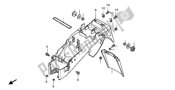 Tutte le parti per il Parafango Posteriore del Honda VFR 750F 1995