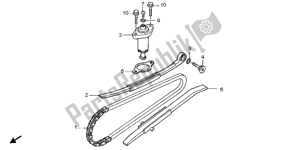 Alle onderdelen voor de Nokkenketting & Spanner van de Honda SCV 100F 2006