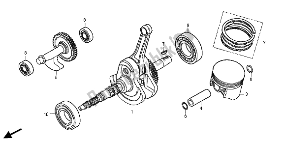 All parts for the Crankshaft & Piston of the Honda TRX 500 FPA Foreman Rubicon WP 2013