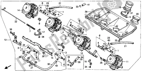 Todas las partes para Carburador (montaje) de Honda CBR 600F 1988