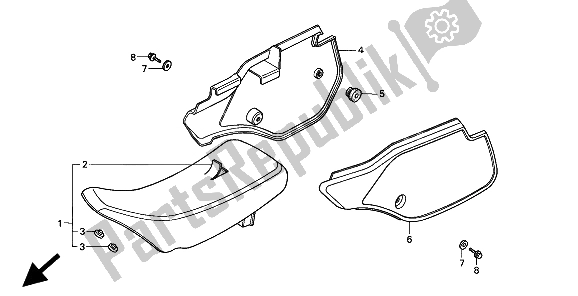 Tutte le parti per il Sedile E Copertura Laterale del Honda CR 80R 1994