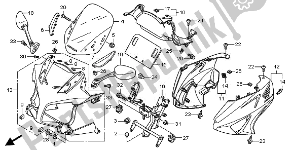 All parts for the Cowl of the Honda CBF 600S 2008