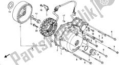 lewa pokrywa skrzyni korbowej i generator