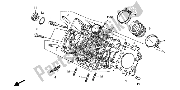 All parts for the Cylinder Head of the Honda NC 700D 2013