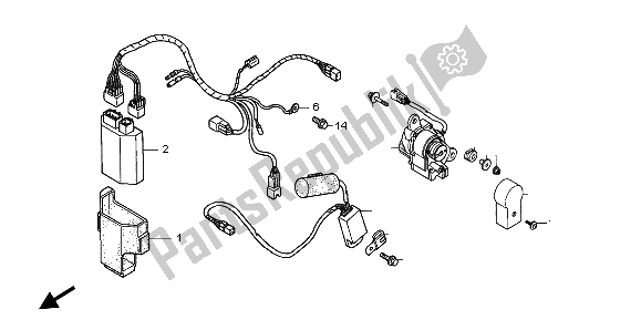 Todas as partes de C. D. I. Unidade E Servo Motor do Honda CR 125R 2007