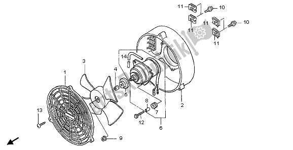 All parts for the Cooling Fan of the Honda TRX 350 FE Fourtrax Rancher 4X4 ES 2003