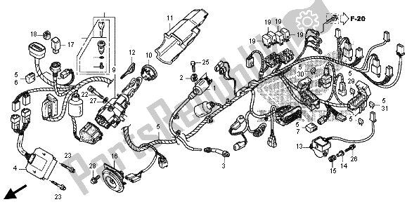 All parts for the Wire Harness of the Honda FES 125 2012