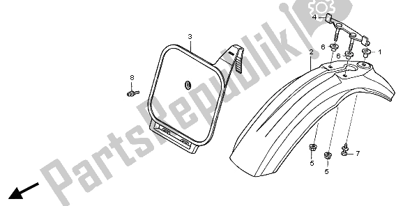 Tutte le parti per il Parafango Anteriore del Honda XR 70R 1997