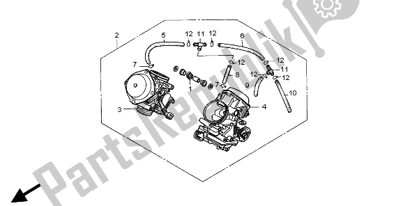 Todas las partes para Carburador (montaje) de Honda XL 600V Transalp 1997