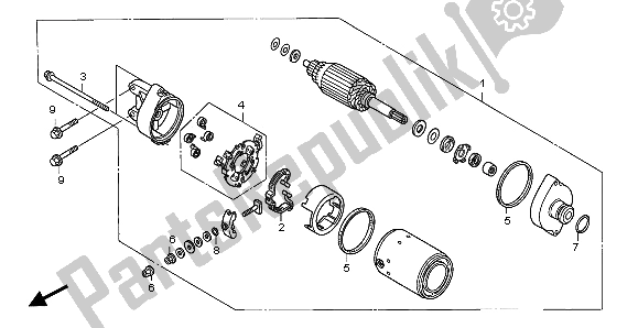 Tutte le parti per il Motore Di Avviamento del Honda XL 1000V 2007