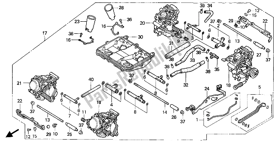 All parts for the Carburetor (assy.) of the Honda VFR 750F 1994