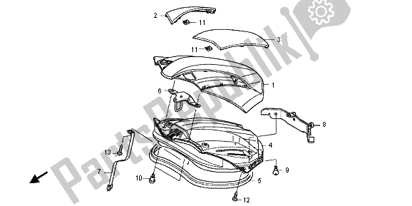 All parts for the Luggage Lid of the Honda NC 700 XD 2013