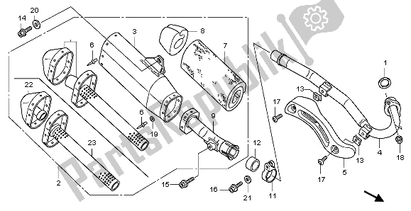 All parts for the Exhaust Muffler of the Honda CRF 150 RB LW 2009