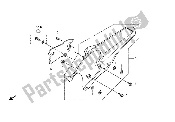 Toutes les pièces pour le Garde-boue Arrière du Honda CRF 450R 2012