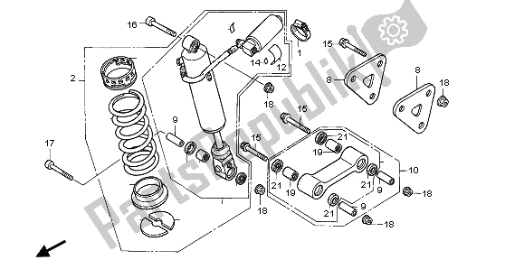 Todas as partes de Almofada Traseira do Honda CBR 900 RR 1995