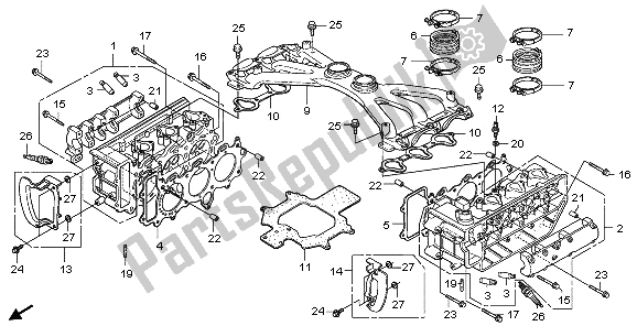 Alle onderdelen voor de Cilinderkop van de Honda GL 1800A 2006