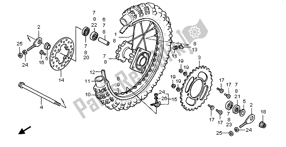 Todas las partes para Rueda Trasera de Honda CR 80 RB LW 1997