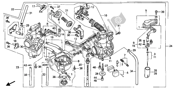 All parts for the Carburetor of the Honda XR 250R 1985