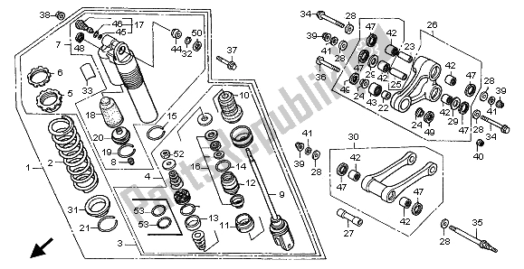 Tutte le parti per il Cuscino Posteriore del Honda CR 250R 2001