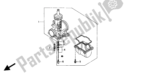 Todas las partes para Kit De Piezas Opcionales Del Carburador de Honda CR 250R 1993
