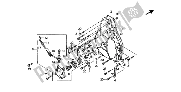 All parts for the Clutch Cover of the Honda GL 1500 SE 1991