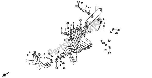 Tutte le parti per il Silenziatore Di Scarico del Honda VFR 750F 1993