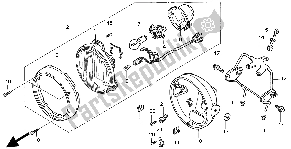 Tutte le parti per il Faro Uk del Honda CLR 125 1999