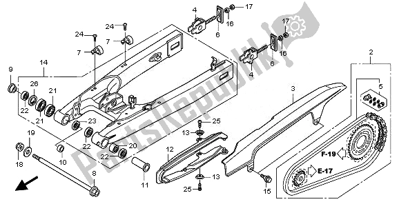 Todas as partes de Braço Oscilante do Honda CBF 600 SA 2010