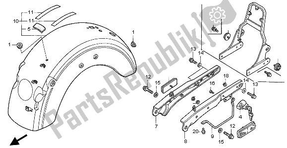 Todas las partes para Guardabarros Trasero de Honda VT 1100C2 1996