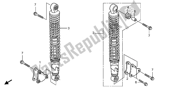 All parts for the Rear Cushion of the Honda NSS 250S 2010