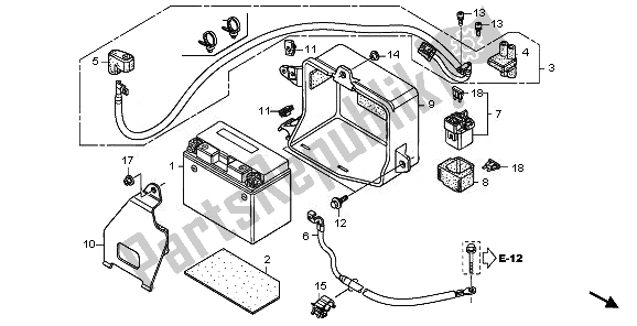 Tutte le parti per il Batteria del Honda XL 700 VA Transalp 2008