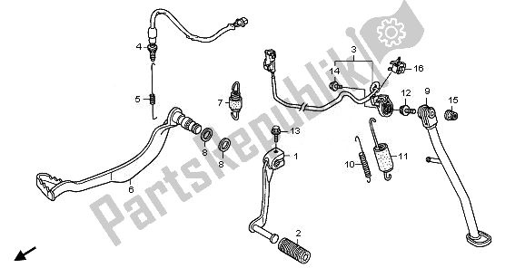 All parts for the Pedal & Side Stand of the Honda XL 700 VA Transalp 2008