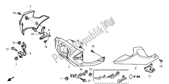 Tutte le parti per il Sotto Il Cappuccio del Honda NC 700X 2013