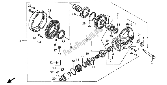 All parts for the Final Driven Gear of the Honda NT 700V 2006