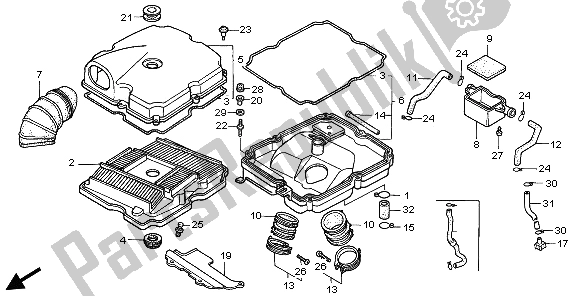 Todas las partes para Filtro De Aire de Honda NTV 650 1995