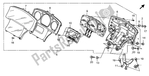 All parts for the Meter (kmh) of the Honda GL 1800 2008