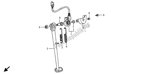 All parts for the Stand of the Honda XLR 125R 1998