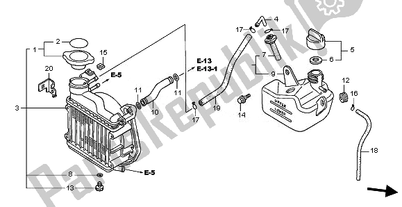 All parts for the Radiator of the Honda NPS 50 2010