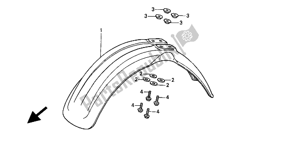 All parts for the Front Fender of the Honda CR 500R 1994