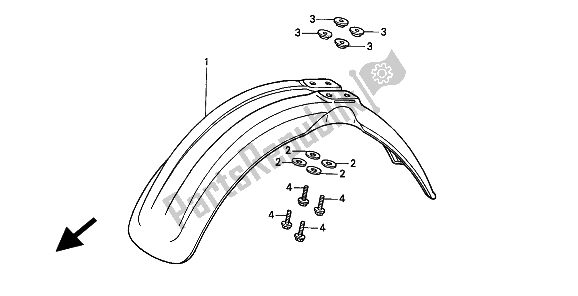 Todas las partes para Guardabarros Delantero de Honda CR 500R 1994