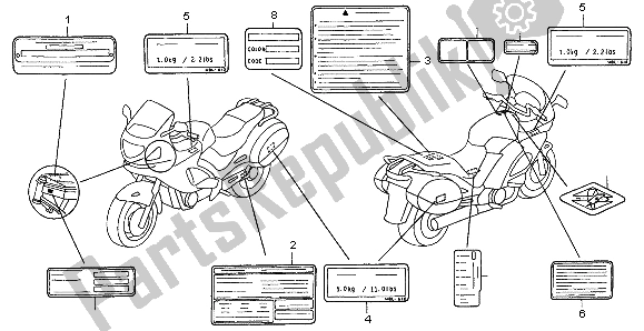 Tutte le parti per il Etichetta Di Avvertenza del Honda NT 650V 1999