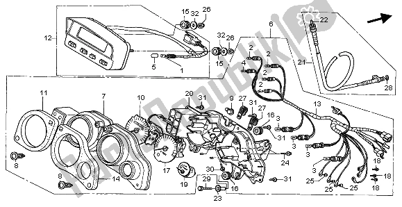 All parts for the Meter (mph) of the Honda XRV 750 Africa Twin 1996