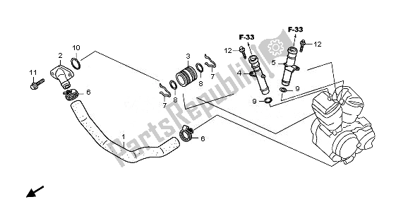 All parts for the Water Pipe of the Honda VT 750C2 2008