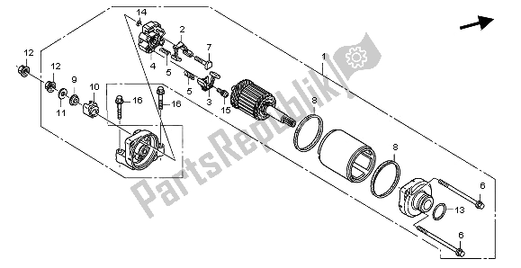 All parts for the Starting Motor of the Honda CBF 600N 2009