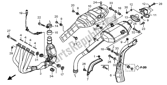 Todas las partes para Silenciador De Escape de Honda CBR 600 RR 2010