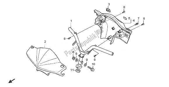 Tutte le parti per il Maniglia Dello Sterzo E Coperchio Maniglia del Honda SCV 100F 2005