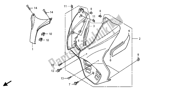 All parts for the Front Cover of the Honda FES 150 2009