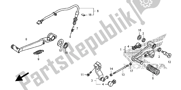 All parts for the Pedal of the Honda NC 700S 2012