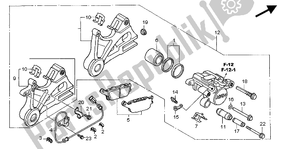 Tutte le parti per il Pinza Freno Posteriore del Honda CBF 600 NA 2004