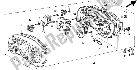 Tutte le parti per il Metro (kmh) del Honda CBR 1100 XX 1999